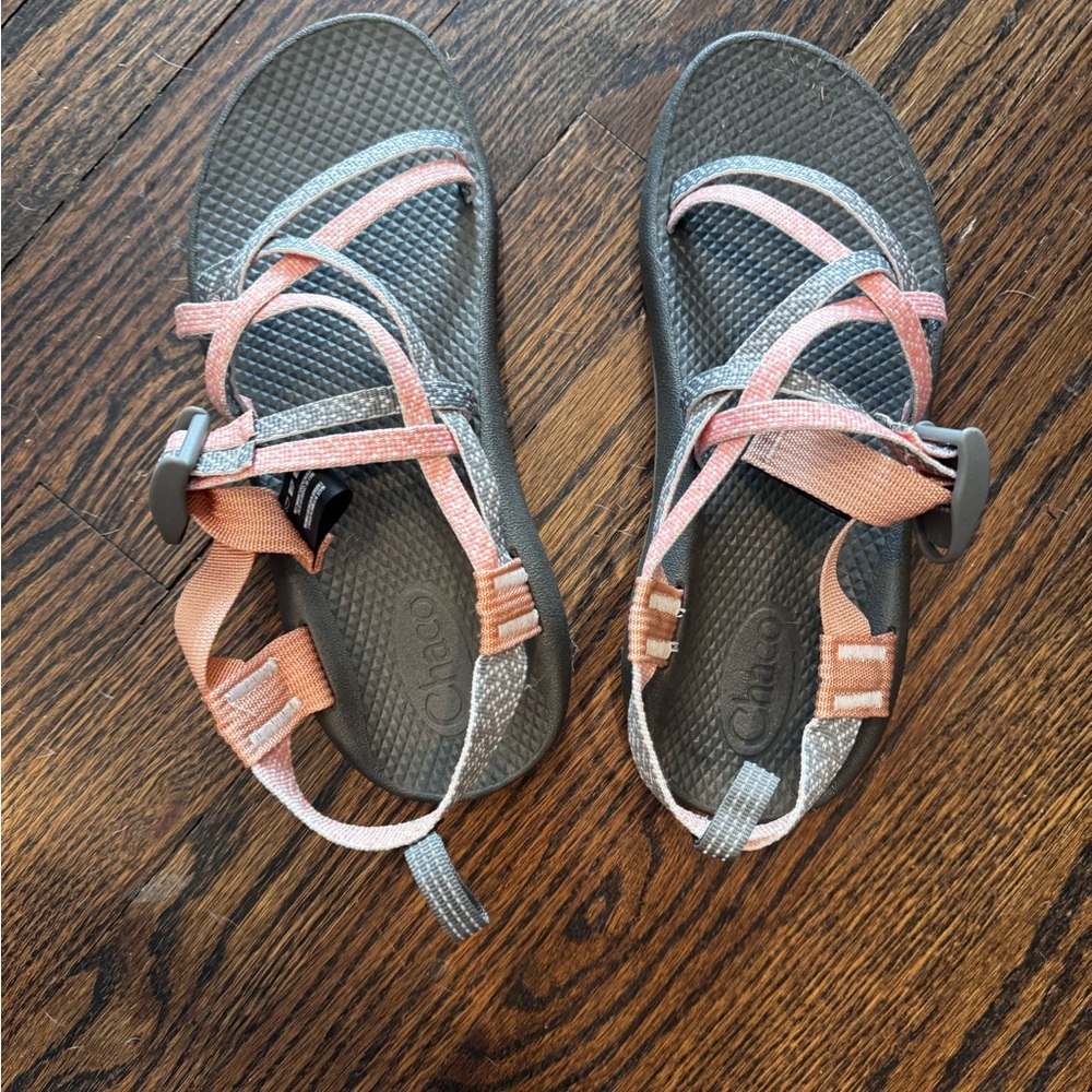Chaco Kids' Sandals with Gray and Coral Straps